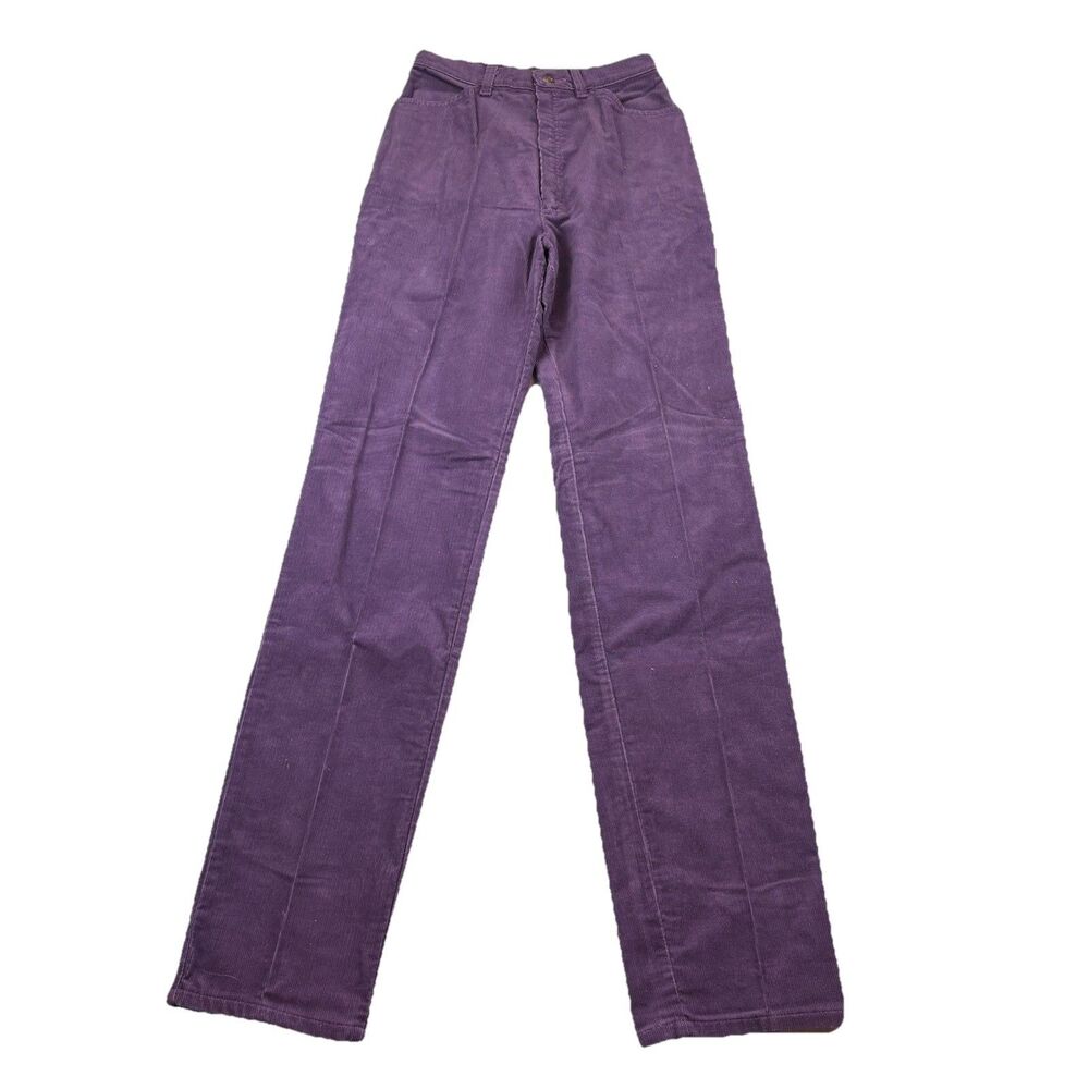 Vintage Sears 70’s 80’s Thin Cord Corduroy Pants Womens 8 Tall Purple